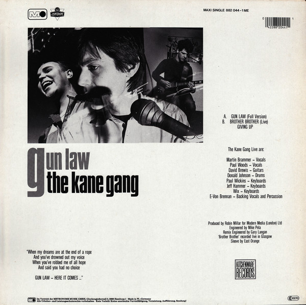 The Kane Gang - Gun Law | Metronome (882 044-1) - 2 The Kane Gang - Gun Law | Metronome (882 044-1) - 2