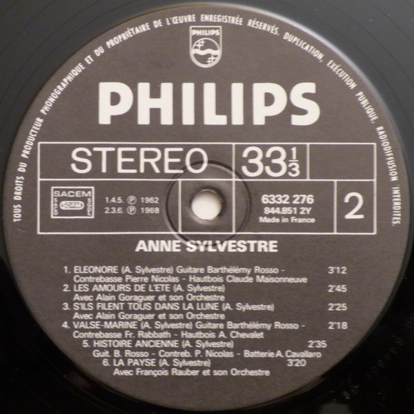 Anne Sylvestre - Anne Sylvestre N°1 | Philips (6332 276) - 4 Anne Sylvestre - Anne Sylvestre N°1 | Philips (6332 276) - 4