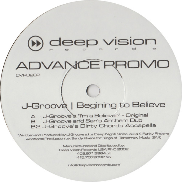 J-Groove - Begining To Believe | Deep Vision Records (DVR028P)