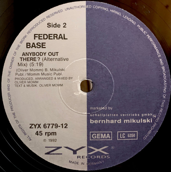 Federal Base - Anybody Out There? | ZYX Records (ZYX 6779-12) - 4 Federal Base - Anybody Out There? | ZYX Records (ZYX 6779-12) - 4