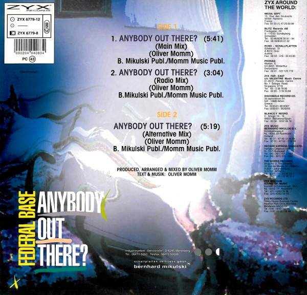 Federal Base - Anybody Out There? | ZYX Records (ZYX 6779-12) - 2 Federal Base - Anybody Out There? | ZYX Records (ZYX 6779-12) - 2