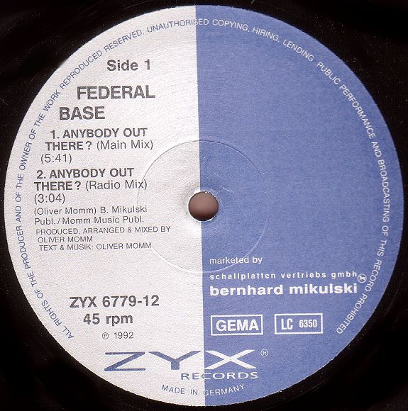 Federal Base - Anybody Out There? | ZYX Records (ZYX 6779-12) - 3 Federal Base - Anybody Out There? | ZYX Records (ZYX 6779-12) - 3