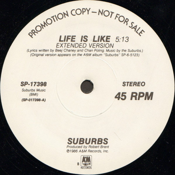 Suburbs - Life Is Like | A&M Records (SP-17398)