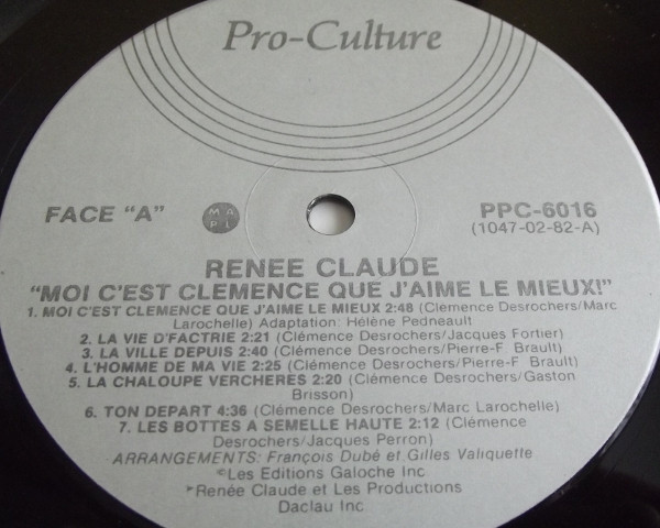 Renée Claude - Moi C'Est Clémence Que J'Aime Le Mieux! | Pro-Culture (PPC-6016) - 3 Renée Claude - Moi C'Est Clémence Que J'Aime Le Mieux! | Pro-Culture (PPC-6016) - 3