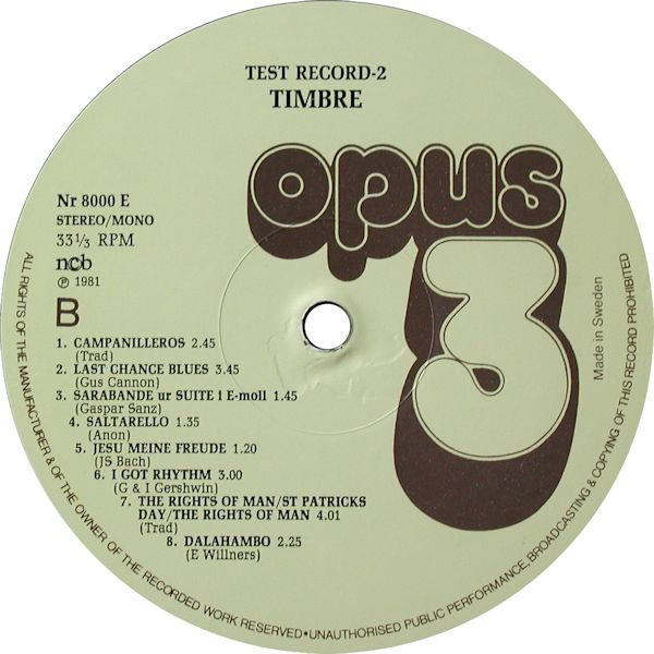 Test Record 2 (Timbre)