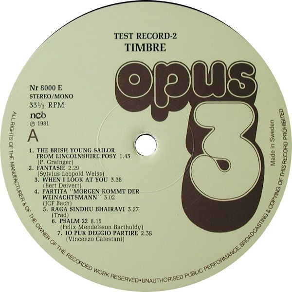 Test Record 2 (Timbre)