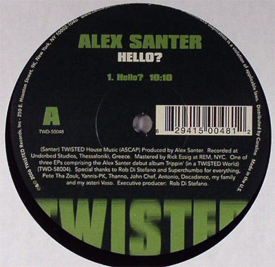 Alex Santer - Hello? | Twisted America Records (TWD-50048) - 2