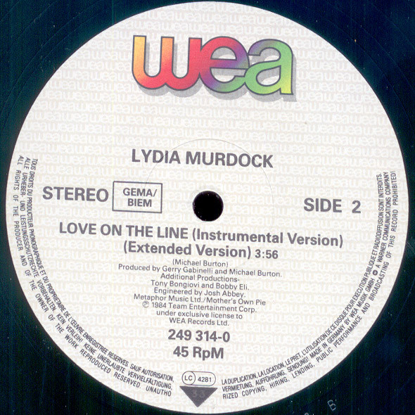 Lydia Murdock - Love On The Line | WEA (249 314-0) - 3 Lydia Murdock - Love On The Line | WEA (249 314-0) - 3