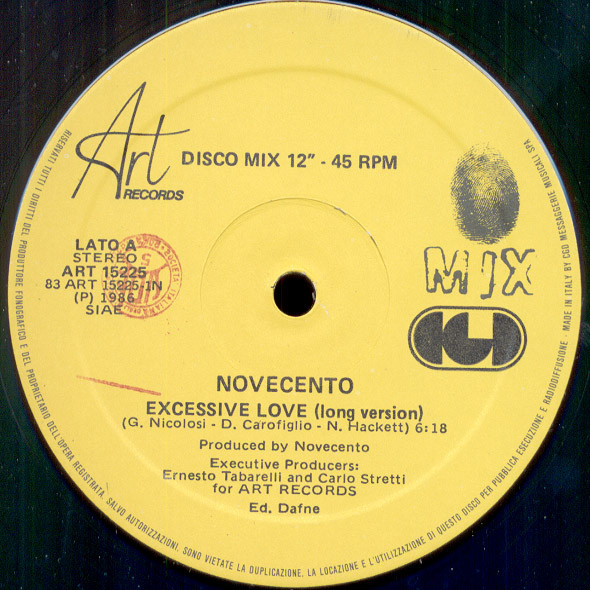 Novecento - Excessive Love | Art Records (ART 15225) - 4 Novecento - Excessive Love | Art Records (ART 15225) - 4