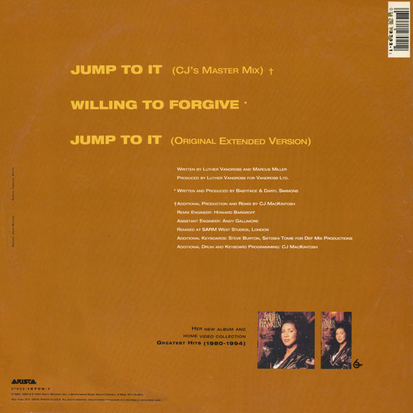 Aretha Franklin - Jump To It / Willing To Forgive | Arista (07822 12702 1) - 2