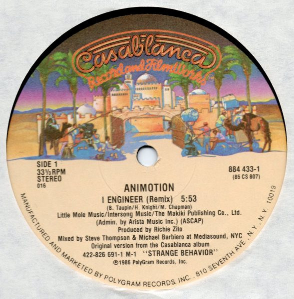 Animotion - I Engineer | Casablanca (884 433-1) - main