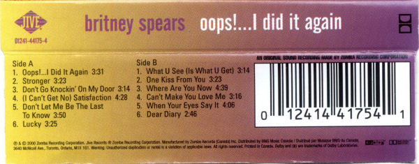 Britney Spears - Oops!...I Did It Again | Jive (01241-44175-4) - 2 Britney Spears - Oops!...I Did It Again | Jive (01241-44175-4) - 2