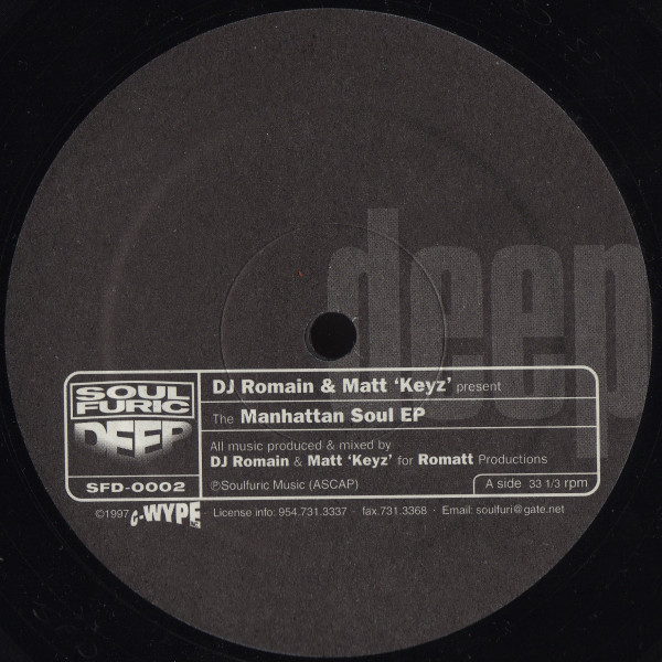 DJ Romain & Matt Keys - The Manhattan Soul EP | Soulfuric Deep (SFD-0002) - 3