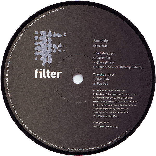 Sunship - Come True | Filter (FILT 009) - 3