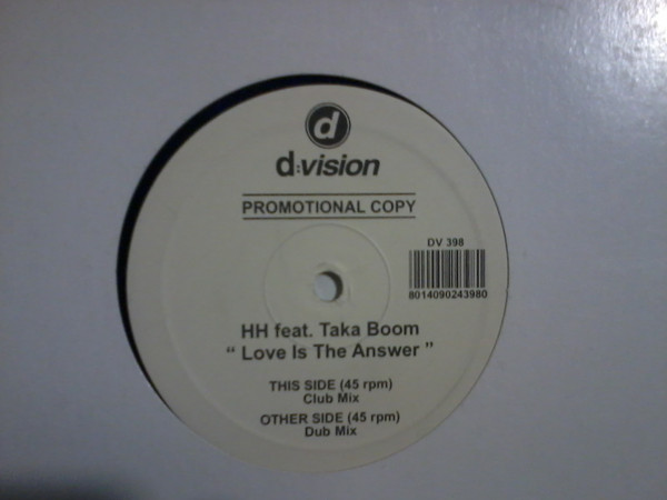 HH Featuring Taka Boom - Love Is The Answer | D:vision Records (DV 398) - main HH Featuring Taka Boom - Love Is The Answer | D:vision Records (DV 398) - main