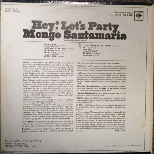 Mongo Santamaria - Hey! Let's Party | Columbia (CL 2473) - 2