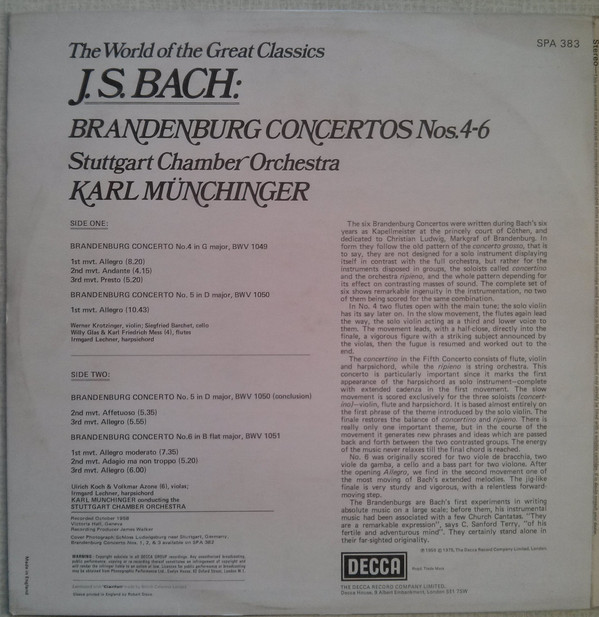 Brandenburg Concertos Nos. 4-6