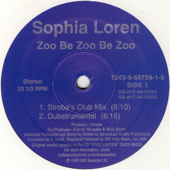 Sophia Loren - Zoo Be Zoo Be Zoo | Capitol Records (7243-8-57859-1-5) - 2
