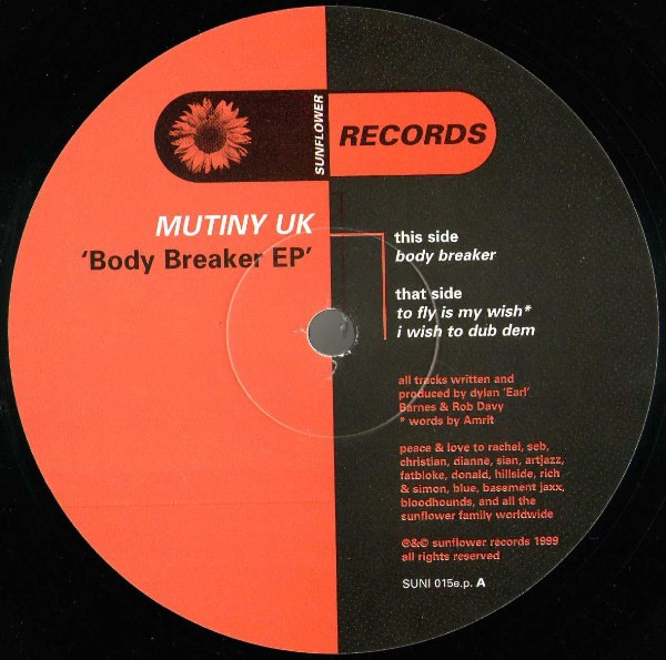 Mutiny - Body Breaker EP | Sunflower Records (SUNI 015e.p.) - 2
