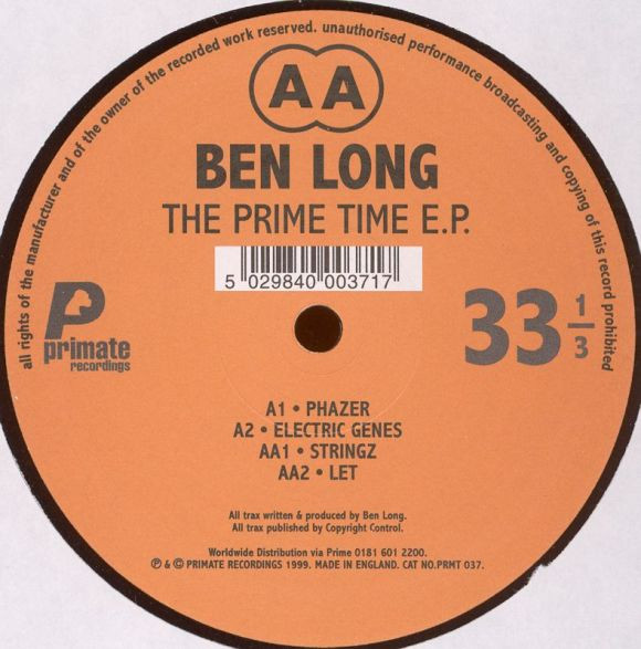Ben Long - The Prime Time E.P. | Primate Recordings (PRMT 037) - 4 Ben Long - The Prime Time E.P. | Primate Recordings (PRMT 037) - 4