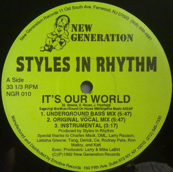 Styles In Rhythm - It's Our World | New Generation Records (NGR 010)