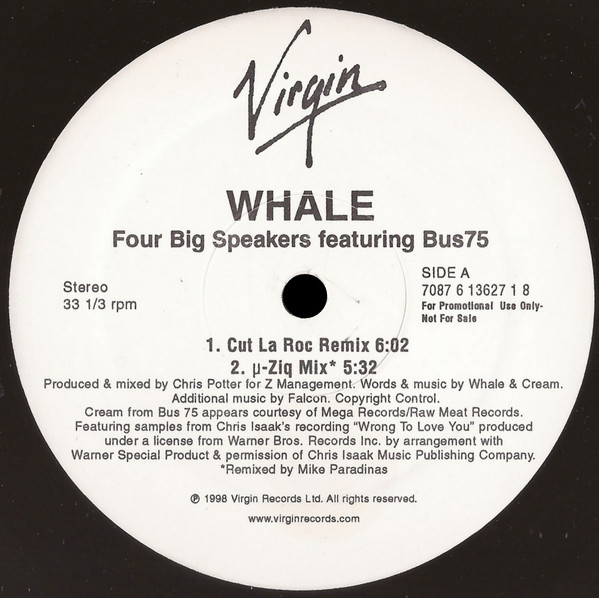 Whale Featuring Bus75 - Four Big Speakers / Crying At Airports | Virgin (7087 6 13627 1 8)