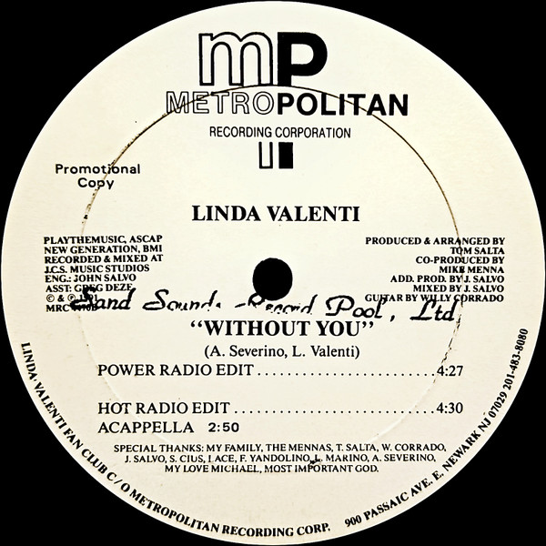 Linda Valenti - Without You | Metropolitan Recording Corporation (MRC 4470) - 2 Linda Valenti - Without You | Metropolitan Recording Corporation (MRC 4470) - 2