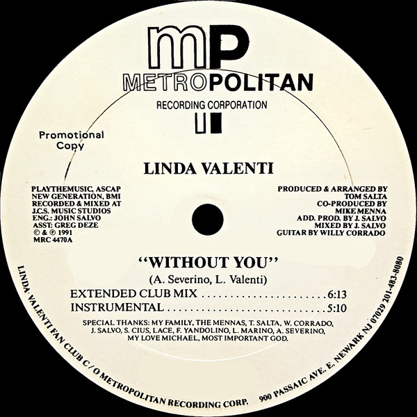 Linda Valenti - Without You | Metropolitan Recording Corporation (MRC 4470) - main Linda Valenti - Without You | Metropolitan Recording Corporation (MRC 4470) - main