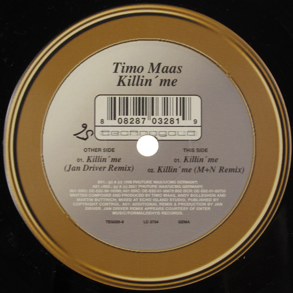 Timo Maas - Killin' Me | Technogold (TEG026-6) - main
