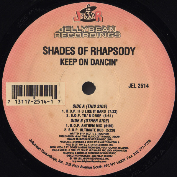Shades Of Rhapsody - Keep On Dancin' | Jellybean Recordings (JEL 2514)