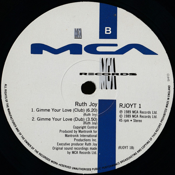 Ruth Joy - Don't Push It | MCA Records (RJOYT 1) - 4