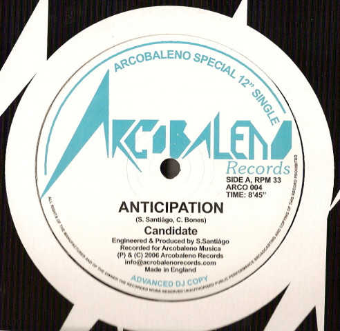 Candidate - Anticipation | Arcobaleno Records (ARCO 004) - main Candidate - Anticipation | Arcobaleno Records (ARCO 004) - main