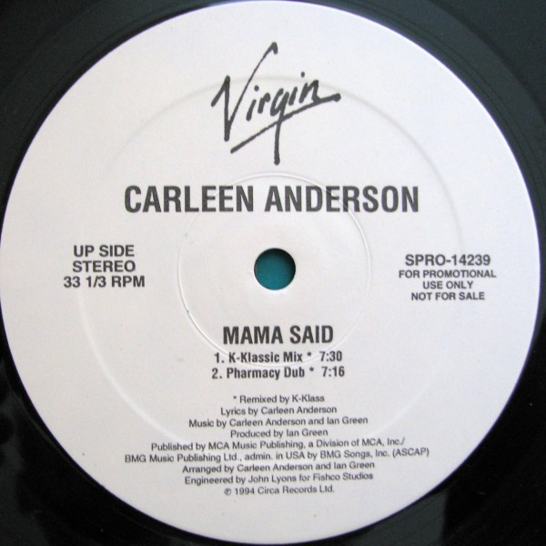 Carleen Anderson - Mama Said | Virgin (SPRO-14239)