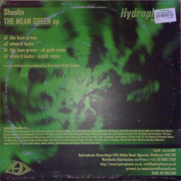 Shaolin - The Mean Green EP | Hydrophonic Recordings (Strain 001) - 4 Shaolin - The Mean Green EP | Hydrophonic Recordings (Strain 001) - 4