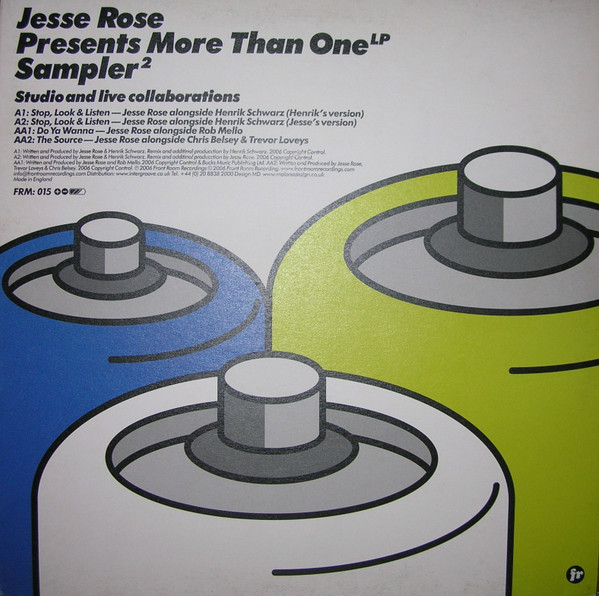 Jesse Rose - More Than One LP (Sampler 2 LP) | Front Room Recordings (FRM 015)