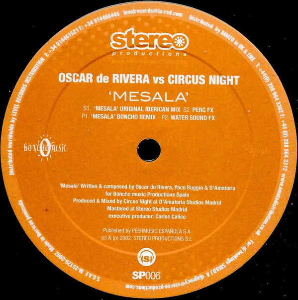 Oscar de Rivera vs. Circus Night - Mesala | Stereo Productions (SP006)