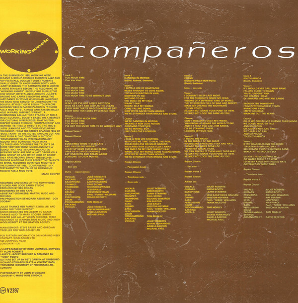 Working Week - Compañeros | Virgin (V 2397) - 5