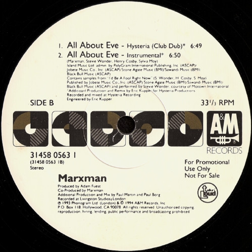 Marxman - All About Eve | A&M Records (31458 0563 1) - 2 Marxman - All About Eve | A&M Records (31458 0563 1) - 2