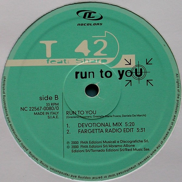 T 42 feat. Sharp - Run To You | No Colors (NC 22567-0080/0) - 4