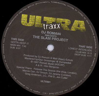 DJ Romain Presents The Slam Project - Gotta Keep It | Ultra Traxx (ULTX001) - 2
