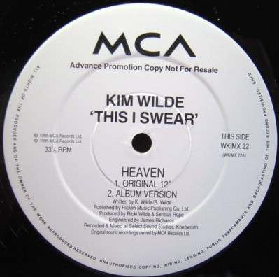 Kim Wilde - This I Swear | MCA Records (WKIMX 22) - 2