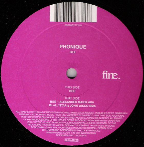 Phonique - Bee | Fine. (FOR 82876827721)