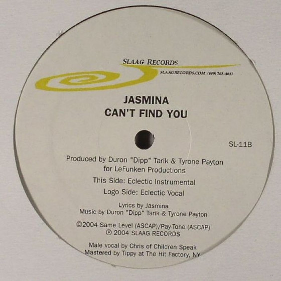 Jasmina - Can't Find You | Slaag Records (SL-11)