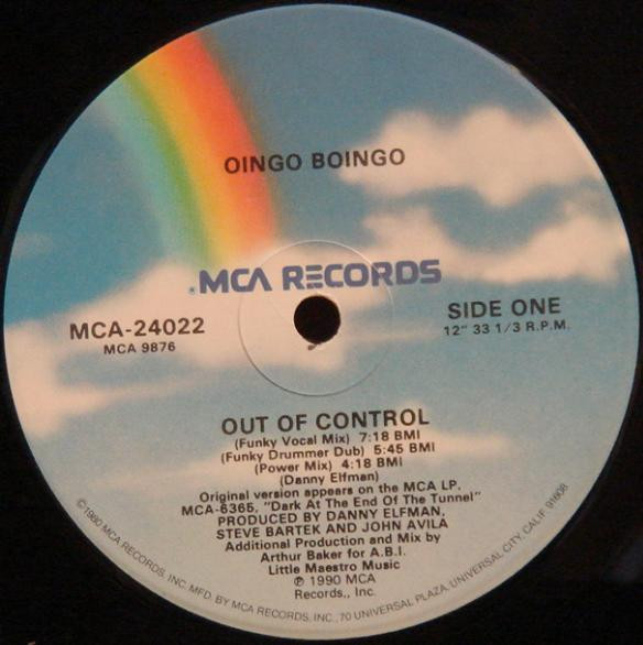 Oingo Boingo - Out Of Control | MCA Records (MCA-24022) - 3