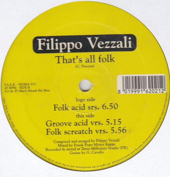 Filippo Vezzali - That's All Folk | Sigma Records (Sigma 015) - main Filippo Vezzali - That's All Folk | Sigma Records (Sigma 015) - main