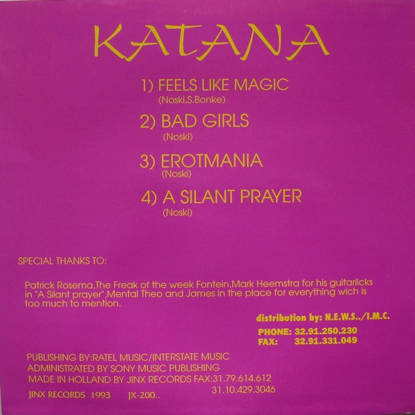 Katana - Feels Like Magic | Jinx Records (JX-200) - 2 Katana - Feels Like Magic | Jinx Records (JX-200) - 2