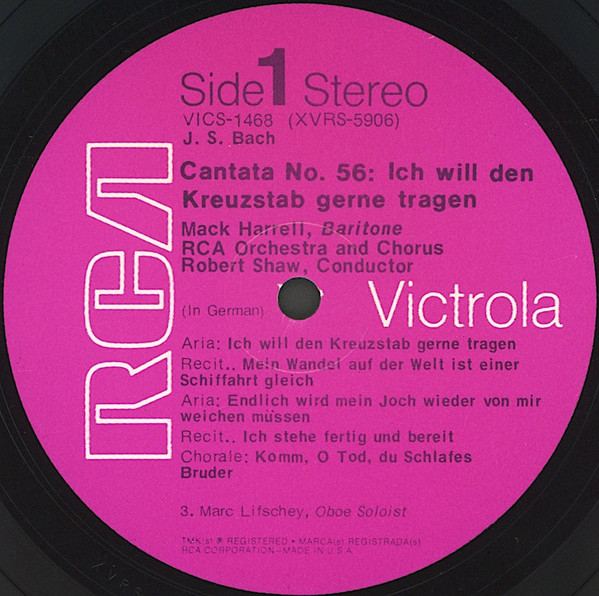 Cantatas No. 56: Ich Will Den Kreuzstab Gerne Tragen / No. 82: Ich Habe Genug