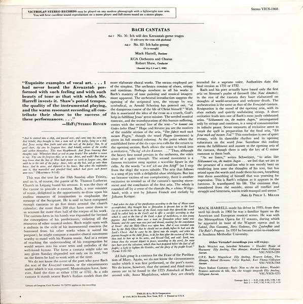 Cantatas No. 56: Ich Will Den Kreuzstab Gerne Tragen / No. 82: Ich Habe Genug