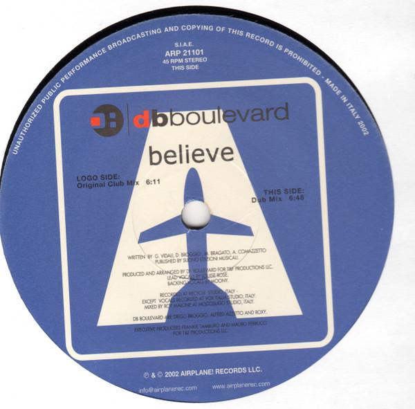 DB Boulevard - Believe | Airplane! Records (ARP 21101) - 3 DB Boulevard - Believe | Airplane! Records (ARP 21101) - 3