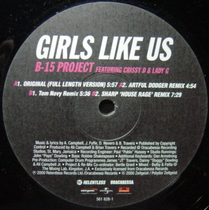 B-15 Project Featuring Crissy D & Lady G - Girls Like Us | Zeitgeist (561 828-1)
